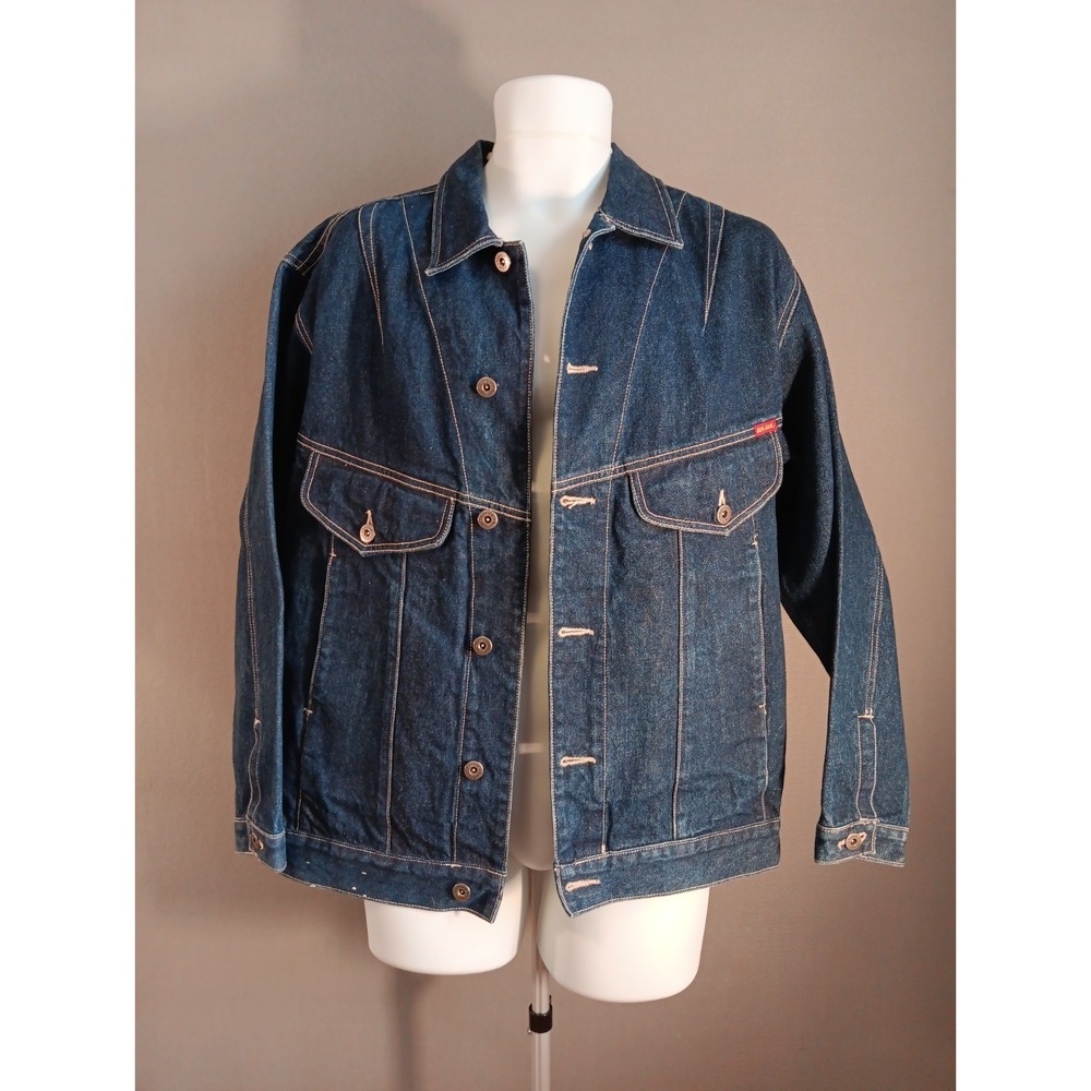 Vintage‎ 80s Jean Jacket Bonjour Jeans Blue Denim Unisex Small S Retro 1980s Vtg